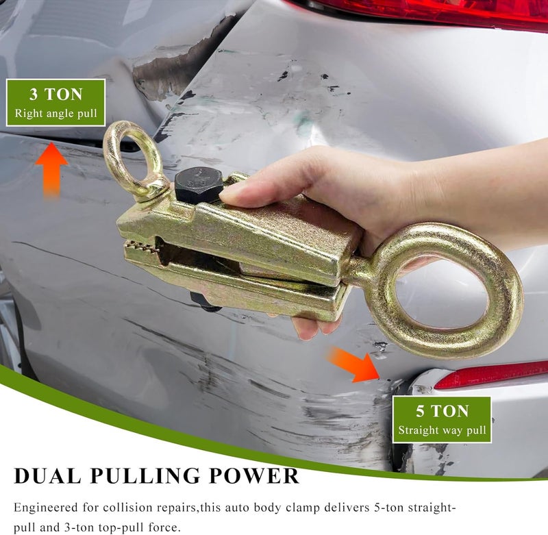 YTFRL 5 Ton 2 Way Auto Body Clamp, Small Mouth Frame Pulling Repair Tool with Self Tightening Grips, Automotive Body Pull Clamp for Top & Straight Sheet Metal Maintenance - Image 5